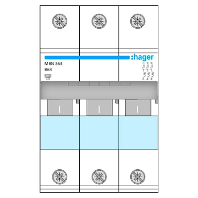 Download MS-Visio template Hager MBN 3P Шаблон модели АВ Hager MBN 3P