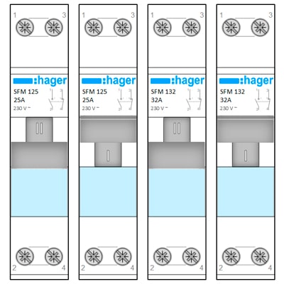 Download MS-Visio template Hager SFM 1P | Фигуры электрики Hager SFM 1P | Переключатель ввода резерва Хагер
