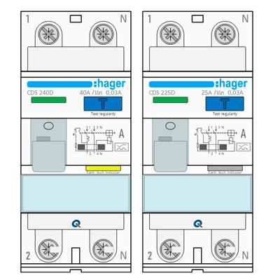 Download MS-Visio template Model Hager 2P Quickconnect | Фигуры электрики Hager УЗО 2Р | Фигуры электрики визио УЗО Hager