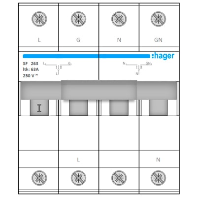 Download MS-Visio template Hager SF263 Status I Групповой переключатель Hager SF263 состояние "I"
