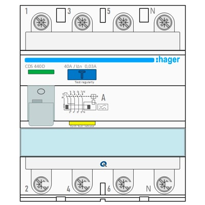 Download MS-Visio template Model Hager 4P Quickconnect | Фигуры электрики Hager УЗО 4Р | Фигуры электрики визио УЗО Hager