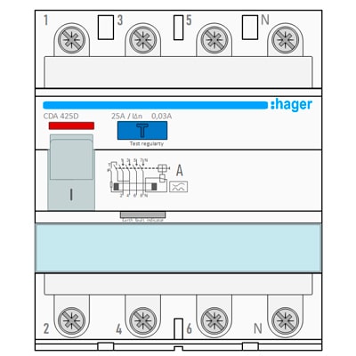 Download MS-Visio template Model УЗО Hager 4P | Фигуры электрики Hager УЗО 4Р | Фигуры электрики визио УЗО Hager