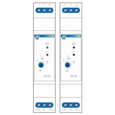 Download MS-Visio template Novatek Electro Stencil РВ-123 | Фигуры электрики Novatek Electro РВ-123 | Однофазное реле времени Новатек