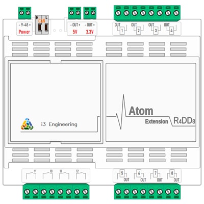 Visio Stencils 6U Extension Atom R4DD8 Smart Home Controller | Фигуры электрики Atom 6U Extension R4DD8 Smart Home Controller | Модуль расширения Atom R4DD8 (EP6UAtomR4DD8)
