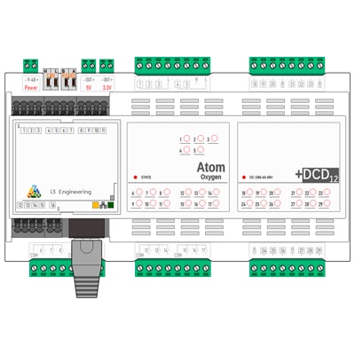 Download MS-Visio template i3 Engineering Atom Oxygen N DCD12 Smart Home Controller | Фигуры электрики Atom Oxygen N DCD12 Smart Home Controller | Контроллер Atom Oxygen