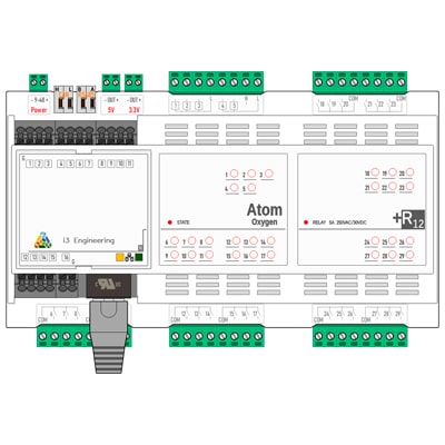 Download MS-Visio stencils template i3 Engineering Atom 9U Oxygen N R12 Smart Home Controller | Фигуры электрики Atom 9U Oxygen N R12 Smart Home Controller | Контроллер Atom Oxygen EP9UOxygen+R12