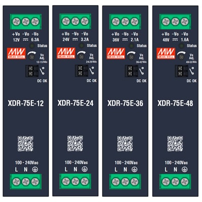 Download MS-Visio Stencil template MEAN WELL XDR-75E | Фигуры электрики MEAN WELL XDR-75E | Блок питания MEAN WELL XDR-75E