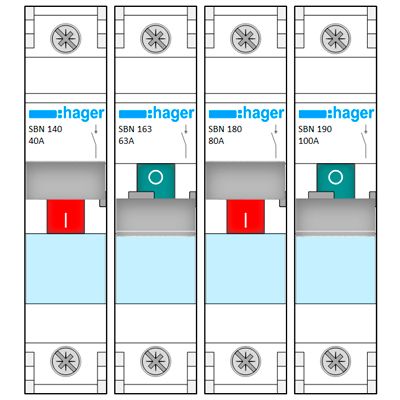 Download MS-Visio template Stencils Hager SBN | Фигуры электрики Модульный выключатель нагрузки 1P | Шаблон выключателя нагрузки Hager SBN 1P