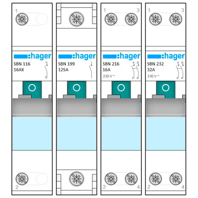 Download MS-Visio template Stencils Hager SBN | Фигуры электрики Модульный выключатель нагрузки 1P & 2P | Шаблон выключателя нагрузки Hager SBN 1P & 2P
