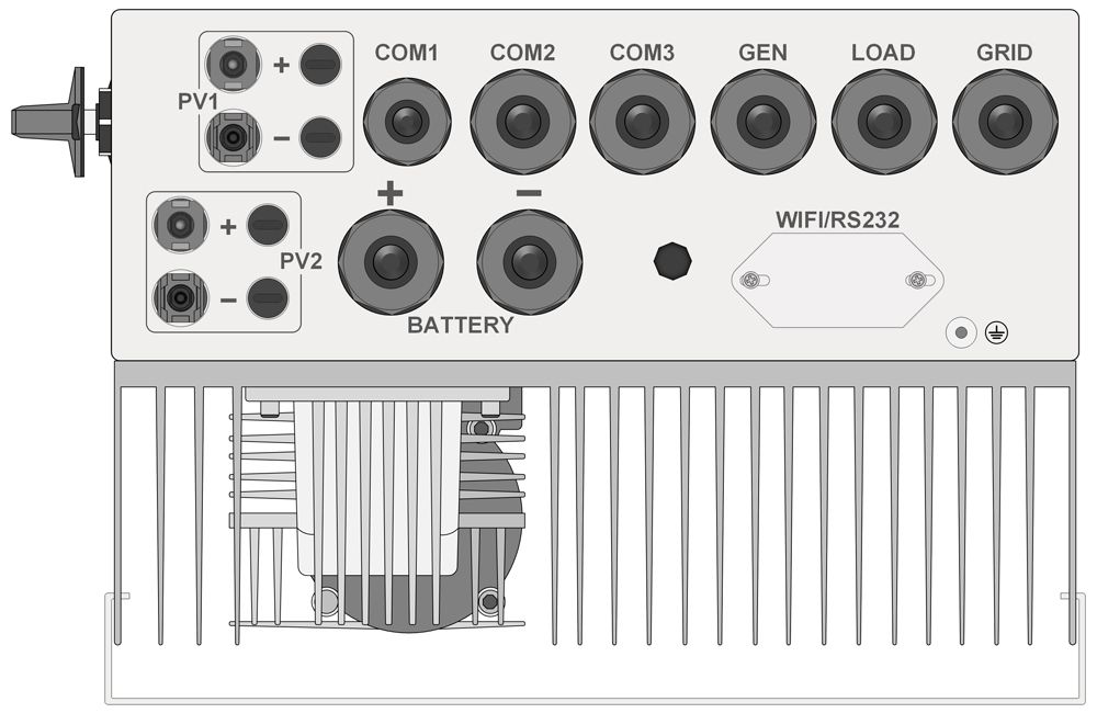 Download MS-Visio template stencils DEYE SUN-(3.6~6K)-SG05LP1 | Фигуры электрики DEYE SUN-SG05LP1 | Smart-фигура электрики инвертор Deye для Майкрософт Визио