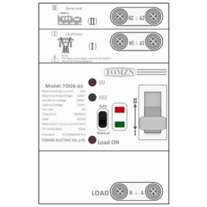 Download MS-Visio template stencils АВР Tomzn TOQ6-63/2P | Фигуры электрики АВР Tomzn TOQ6-63PV/2P | Шаблон АВР Tomzn для Майкрософт Визио