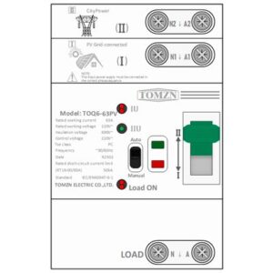 Download MS-Visio template stencils АВР Tomzn TOQ6-63PV/2P | Фигуры электрики АВР Tomzn TOQ6-63PV 2P | Шаблон электрики Tomzn для Майкрософт Визио