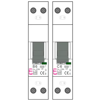 ETIMAT 1N 1P+N B6 и C6 — Smart-фигуры Visio, автоматы ETI 6A тип B и C, remont-plus