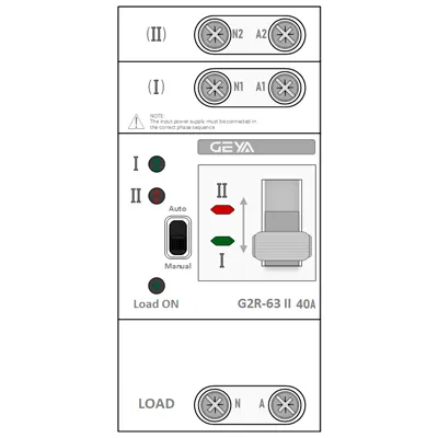 GEYA G2R-63 II 40A — Smart-фигура Visio, АВР 2P 40A Auto/Manual, Load ON, remont-plus