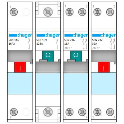 Hager SBN Модульный выключатель нагрузки (Visio Stencils)