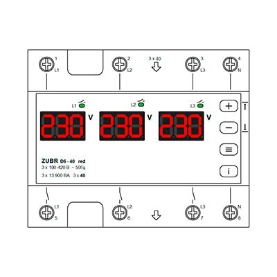 Реле напряжения ZUBR D6 (Зубр) Red