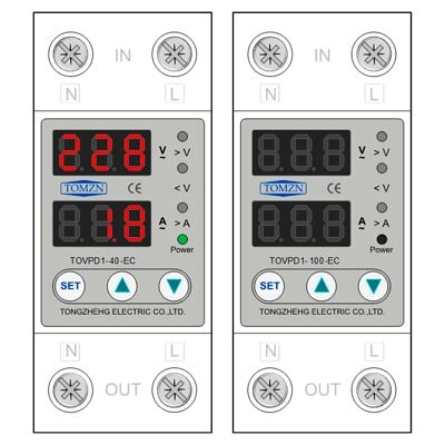 Реле напряжения Tomzn (TOVPD1-EC) 3 в 1 Red